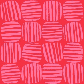 Striped Circle Squares in Pink