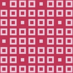 Squares - Viva Magenta Pantone of the year 2023, Salmon blush pink - Small