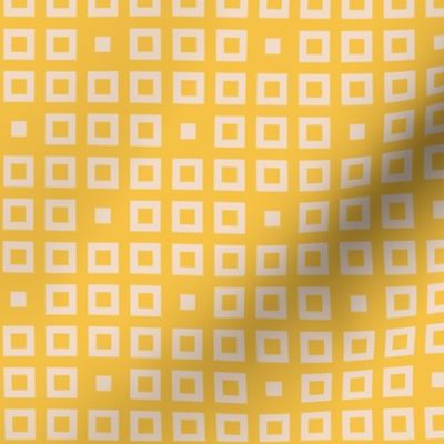 Squares - Gold jonquil yellow, desert sand white - Small