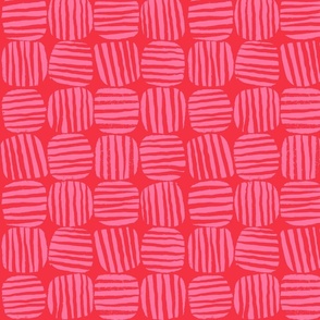 Striped Circle Squares in Pink - Small