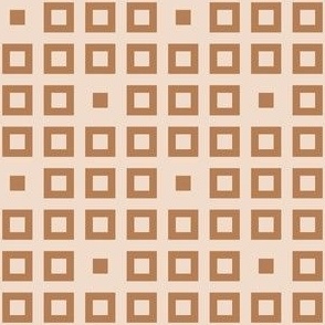 Squares - Desert sand white, copper brown - Small