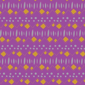 Tribal Batik in Purple and Gold