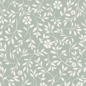 neutral cream vine leaf pattern light olive beige background-01