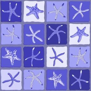 Sea Star Tiles in Cobalt - Large Scale