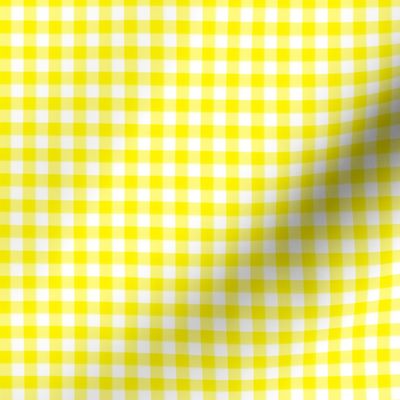 bright yellow and white gingham, 1/4" squares 