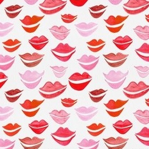 Watercolor Lips - Red + Pink