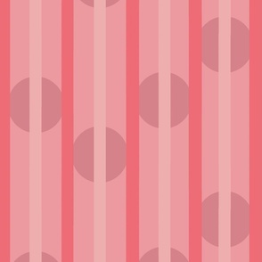 three shades pink stripes and dots