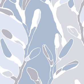 [Large] Spring Vine Painting - Tendre Blue Grey Lilac