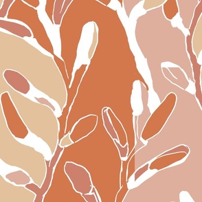 [Large] Spring Vine Painting - Orange Honey Pink