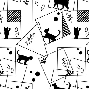Monochrome Cats Large Scale