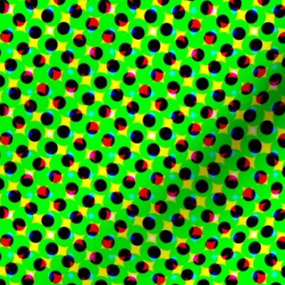 CMYK halftone dots-green