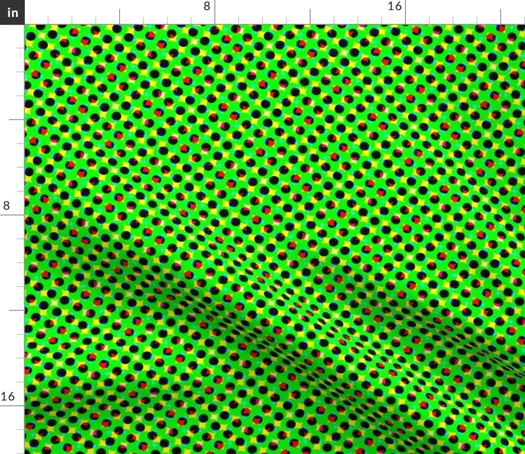 CMYK halftone dots-green