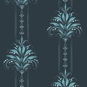 (small, sparse) Moonlight Garden on Navy Blue / Pamtone Mega Matter DC / small scale