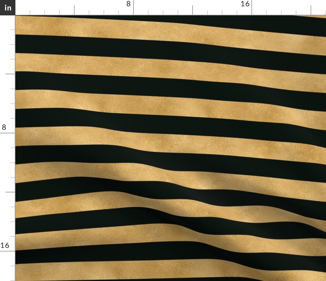 Elegant Black Gold Horizontal Stripes Coordinating Pattern For Nostalgic Christmas Splendor Smaller Scale