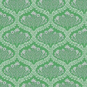 Kelly Green Botanical ogee - 7” Pantone mega matter