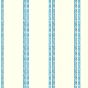 Greek Key Border As  Turquoise Stripes On Off-White