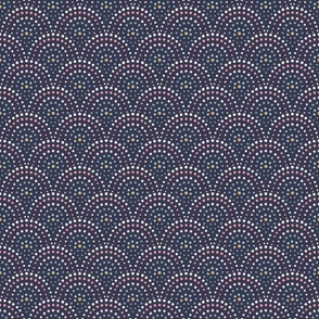 Scallop design with Polka dots - Persia | on Dark blue | 3