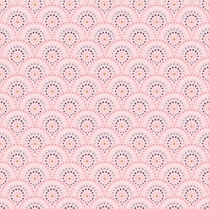 Scallop  design with Polka dots - Persia | on pink | 3