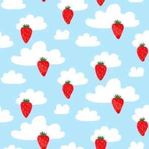 (small) strawberry days on blue 