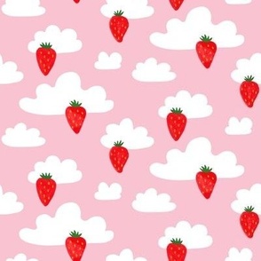 (small) strawberry days on pink 