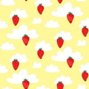 (small) strawberry days on yellow 