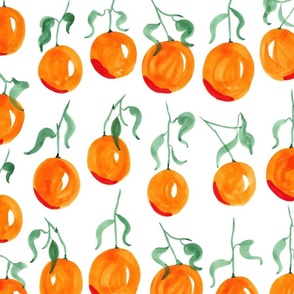 (large) Watercolor Oranges on white