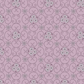 geometric floral pattern mauve small