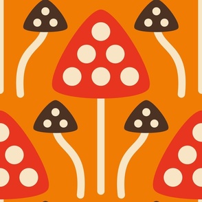 2843 B Extra large - midcentury mushrooms  