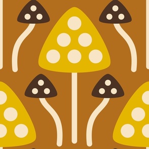 2843 C Extra large - midcentury mushrooms  