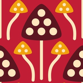 2843 F Extra large - midcentury mushrooms  