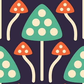 2843 H Extra large - midcentury mushrooms  