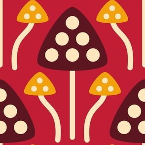 2843 F Large - midcentury mushrooms  