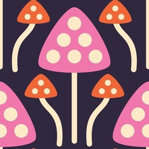 2843 G Large - midcentury mushrooms  
