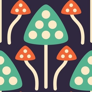 2843 H Large - midcentury mushrooms  