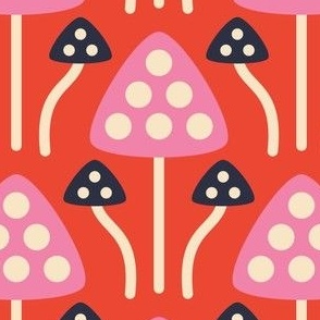 2843 A Medium - midcentury mushrooms  