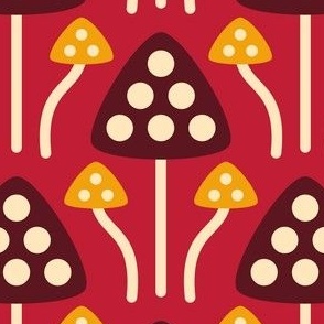2843 F Medium - midcentury mushrooms  