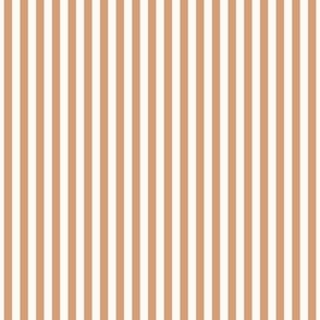Even vertical stripes - cream and dusty orange