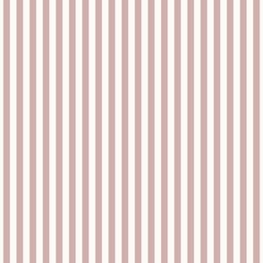 Even vertical stripes - cream and dusty pink