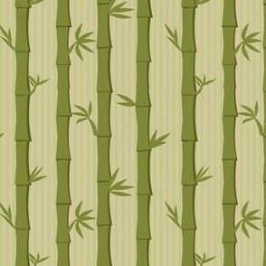 tropical Lounge bamboo forest grove stripes - green - small