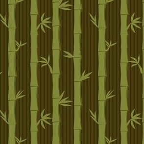 tropical Lounge bamboo forest grove stripes - brown - small