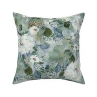 MDN-Delicately painted flowers for garden lovers in green and blue