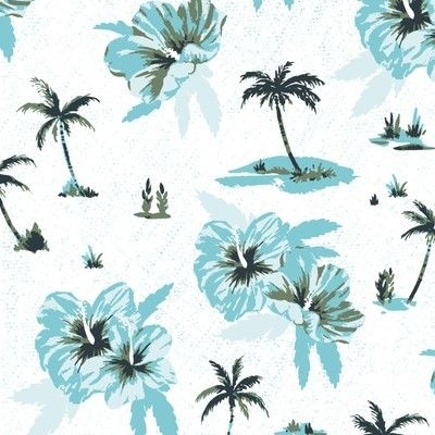 Tropical Fabric by the Yard, Aloha Themed Exotic Scene of Hawaiian Summer  Leaves and Flowers, Decorative Upholstery Fabric for Chairs & Home Accents