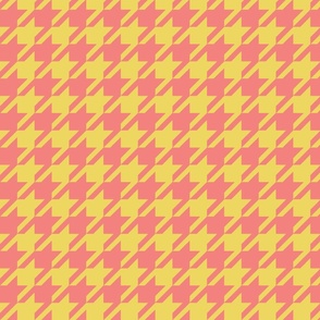 pink and yellow preppy houndstooth