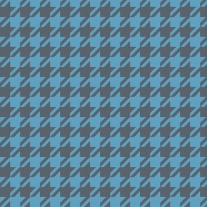 dark grey and blue houndstooth check