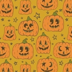 Vintage pumpkin patch in mustard 