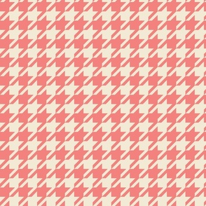 coral pink cream houndstooth dog tooth check