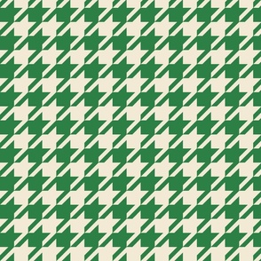 cream and green houndstooth check