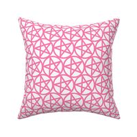 M - Pentagrams Magenta Fuchsia Pink on White Pentacle Pagan Wicca Witch Craft Geo Magic Occult Clairvoyange Simple Minimal Halloween