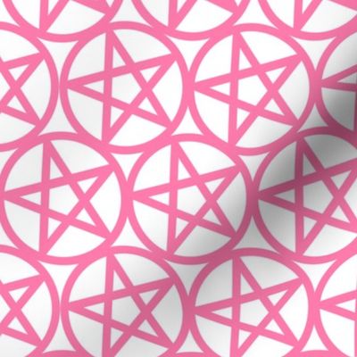 M - Pentagrams Magenta Fuchsia Pink on White Pentacle Pagan Wicca Witch Craft Geo Magic Occult Clairvoyange Simple Minimal Halloween