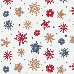 geometric snowflakes - white 